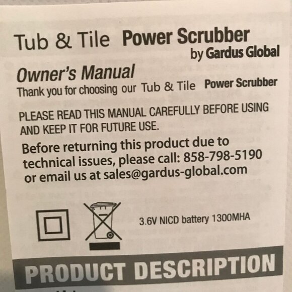 Tub & Tile Power Scrubber Electric Power Scrubber Re Chargable Cleaner - Picture 2 of 5